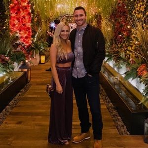 Purple velvet two piece set